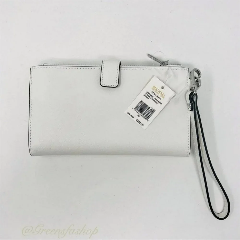 New Michael Kors double zip leather wristlet_2